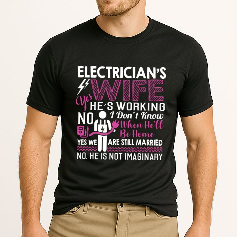 Funny Electrician Wife Electrician Gift Cooling Performance Crew T-Shirt