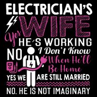 Funny Electrician Wife Electrician Gift Cooling Performance Crew T-Shirt