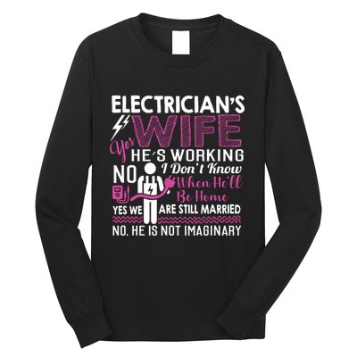 Funny Electrician Wife Electrician Gift Long Sleeve Shirt