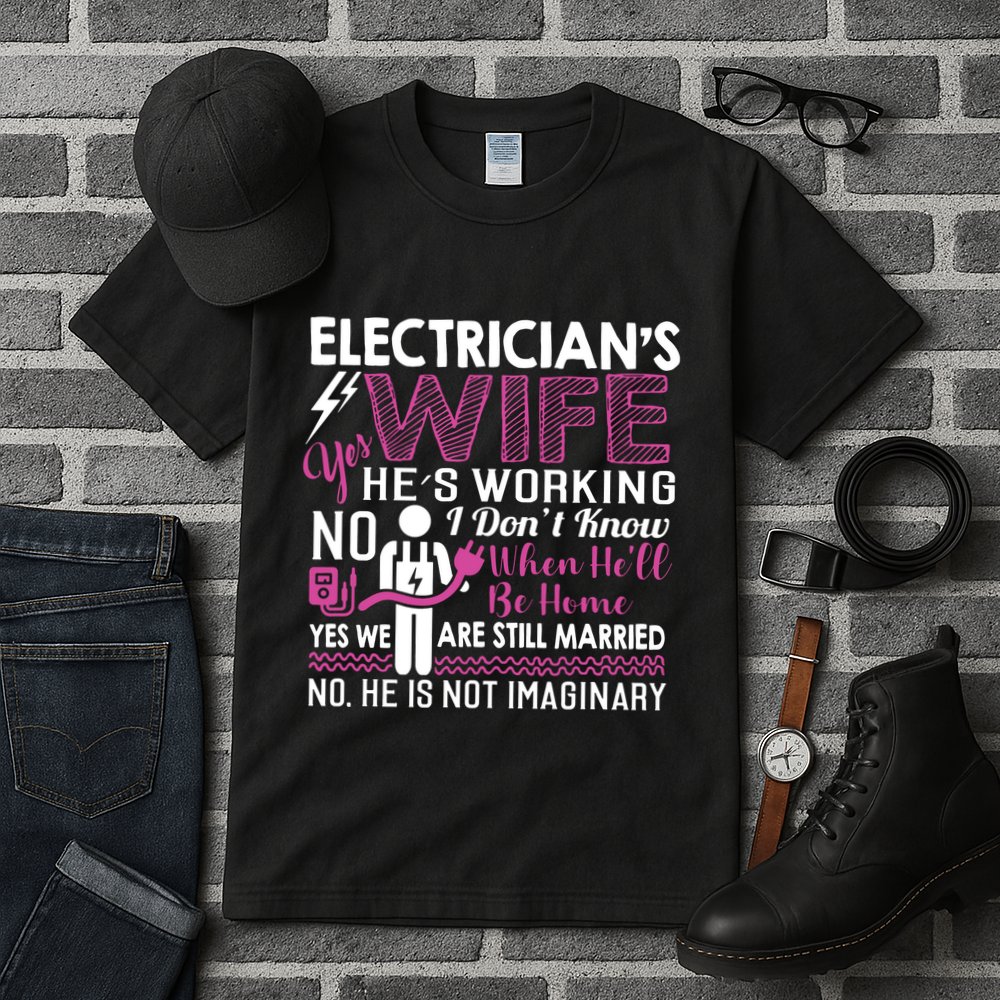 Funny Electrician Wife Electrician Gift Tall T-Shirt