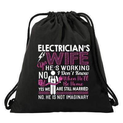 Funny Electrician Wife Electrician Gift Drawstring Bag