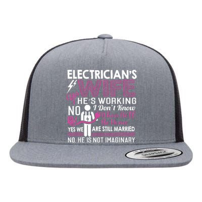 Funny Electrician Wife Electrician Gift Flat Bill Trucker Hat