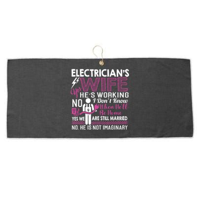 Funny Electrician Wife Electrician Gift Large Microfiber Waffle Golf Towel