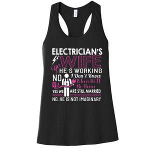 Funny Electrician Wife Electrician Gift Women's Racerback Tank