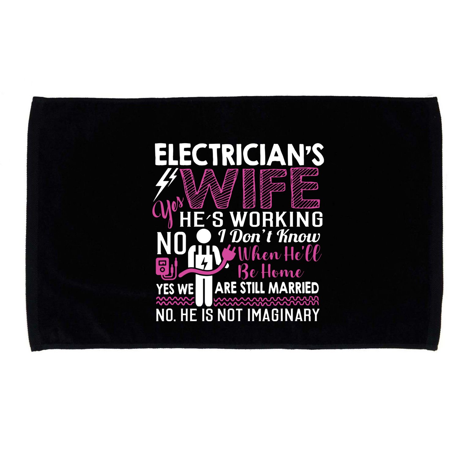 Funny Electrician Wife Electrician Gift Microfiber Hand Towel