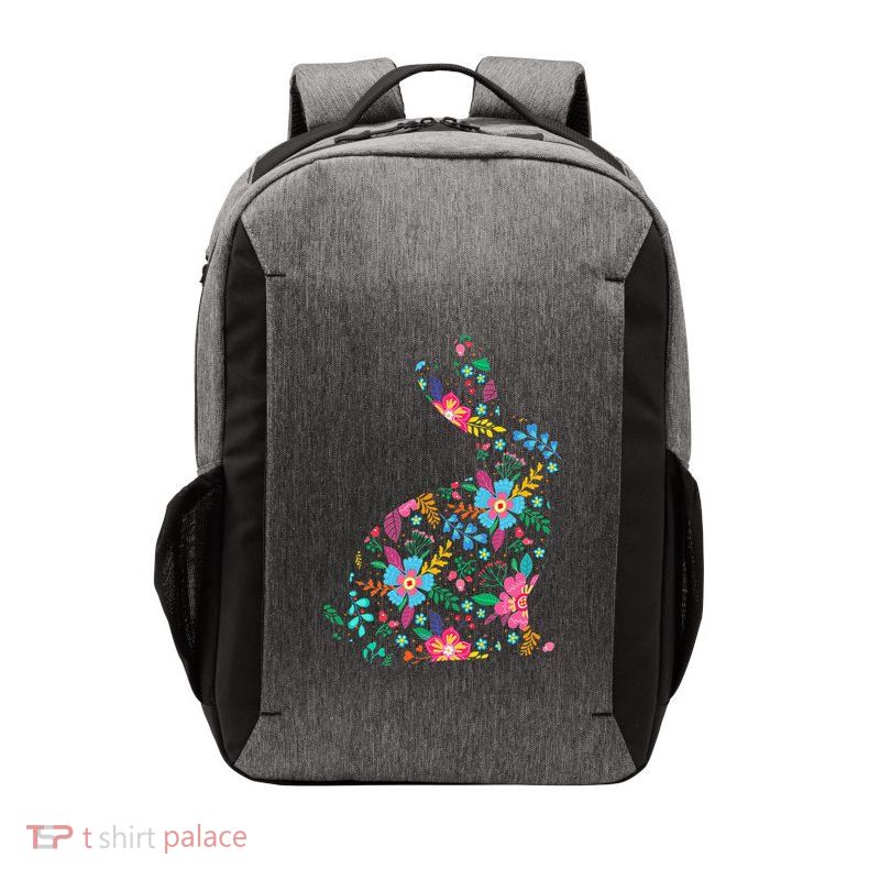 Floral Easter Women Easter Bunny Spring Flowers Rabbit Vector Backpack