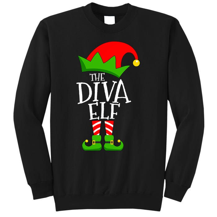 Funny Elf Xmas The Diva Elf Family Christmas Sweatshirt