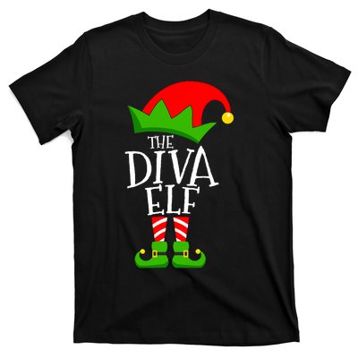 Funny Elf Xmas The Diva Elf Family Christmas T-Shirt