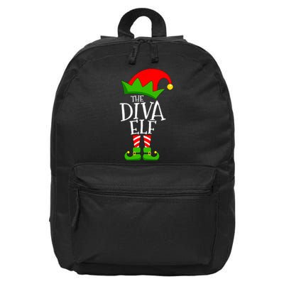 Funny Elf Xmas The Diva Elf Family Christmas 16 in Basic Backpack