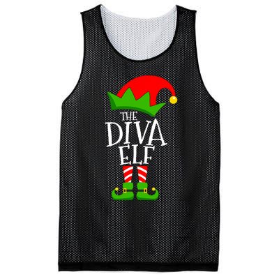 Funny Elf Xmas The Diva Elf Family Christmas Mesh Reversible Basketball Jersey Tank