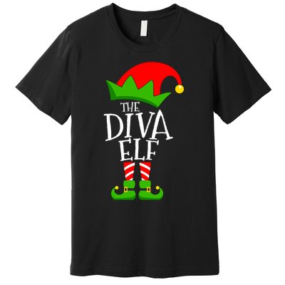 Funny Elf Xmas The Diva Elf Family Christmas Premium T-Shirt