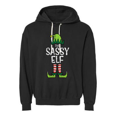 Festive Elf Xmas Matching Holiday Outfits Garment-Dyed Fleece Hoodie