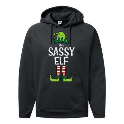 Festive Elf Xmas Matching Holiday Outfits Performance Fleece Hoodie