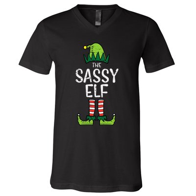 Festive Elf Xmas Matching Holiday Outfits V-Neck T-Shirt