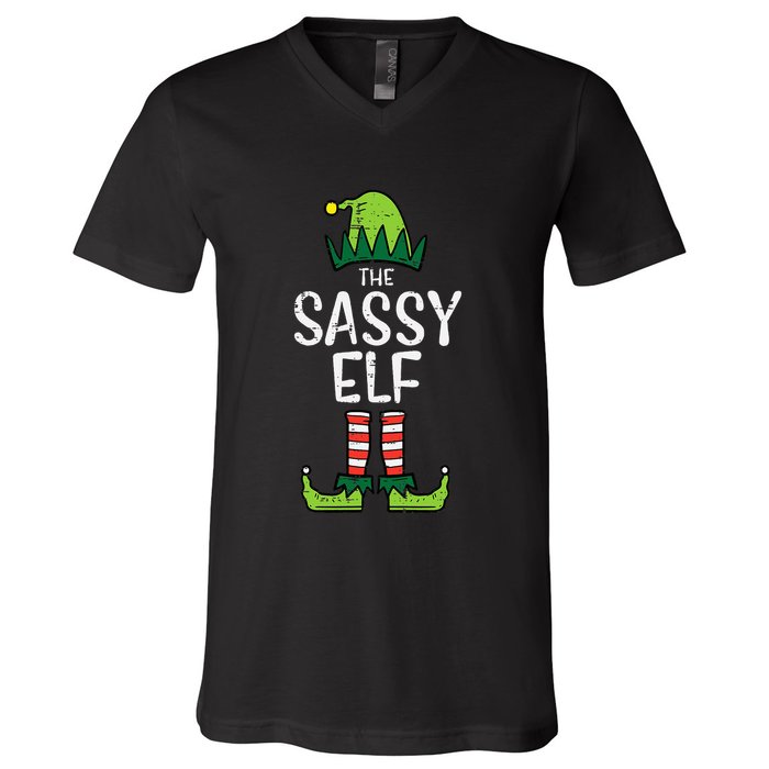 Festive Elf Xmas Matching Holiday Outfits V-Neck T-Shirt