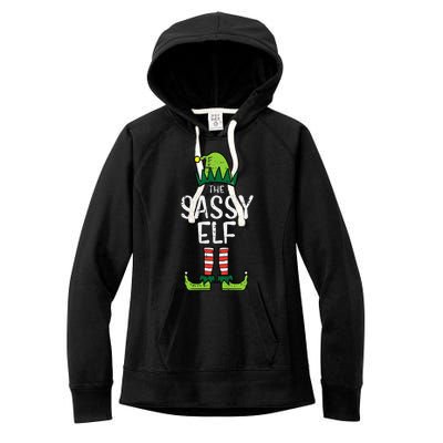 Festive Elf Xmas Matching Holiday Outfits Women's Fleece Hoodie