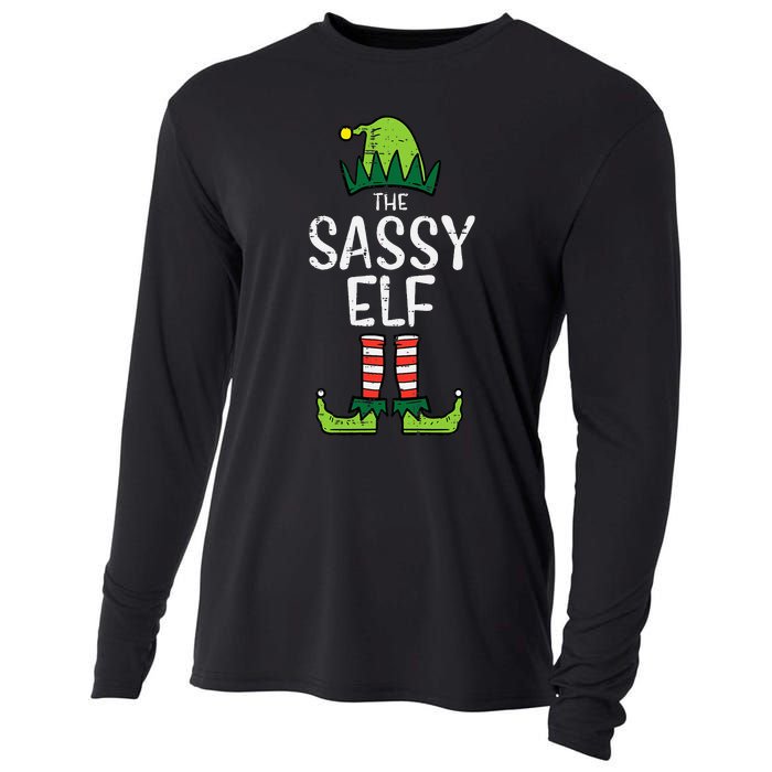 Festive Elf Xmas Matching Holiday Outfits Cooling Performance Long Sleeve Crew