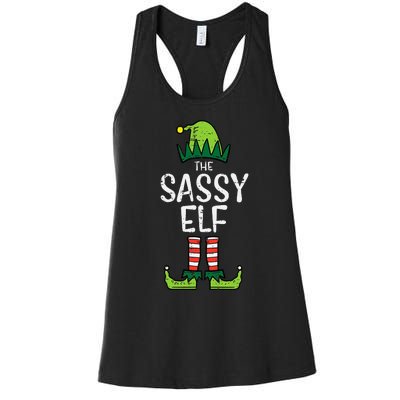 Festive Elf Xmas Matching Holiday Outfits Women's Racerback Tank