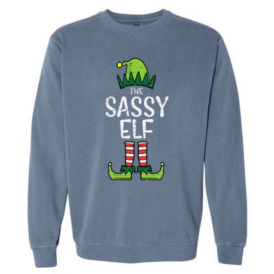 Festive Elf Xmas Matching Holiday Outfits Garment-Dyed Sweatshirt