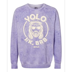 Funny Easter YOLO JK BRB Jesus Colorblast Crewneck Sweatshirt