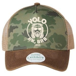 Funny Easter YOLO JK BRB Jesus Legacy Tie Dye Trucker Hat