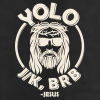 Funny Easter YOLO JK BRB Jesus Crop Fleece Hoodie