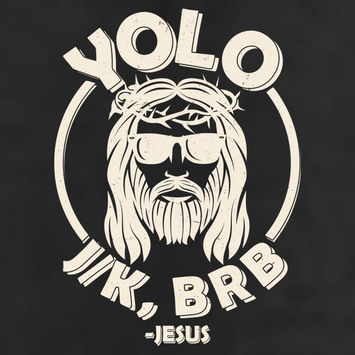 Funny Easter YOLO JK BRB Jesus Crop Fleece Hoodie