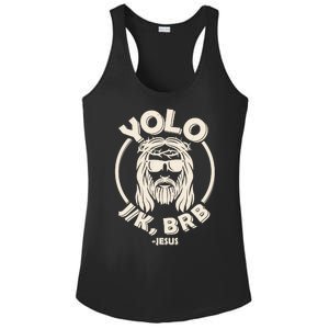 Funny Easter YOLO JK BRB Jesus Ladies PosiCharge Competitor Racerback Tank