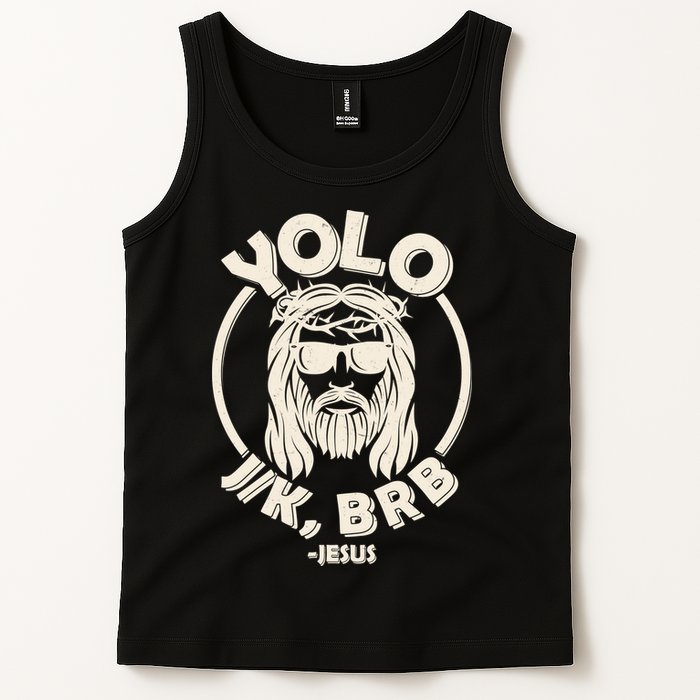 Funny Easter YOLO JK BRB Jesus Tank Top