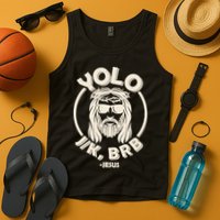 Funny Easter YOLO JK BRB Jesus Tank Top
