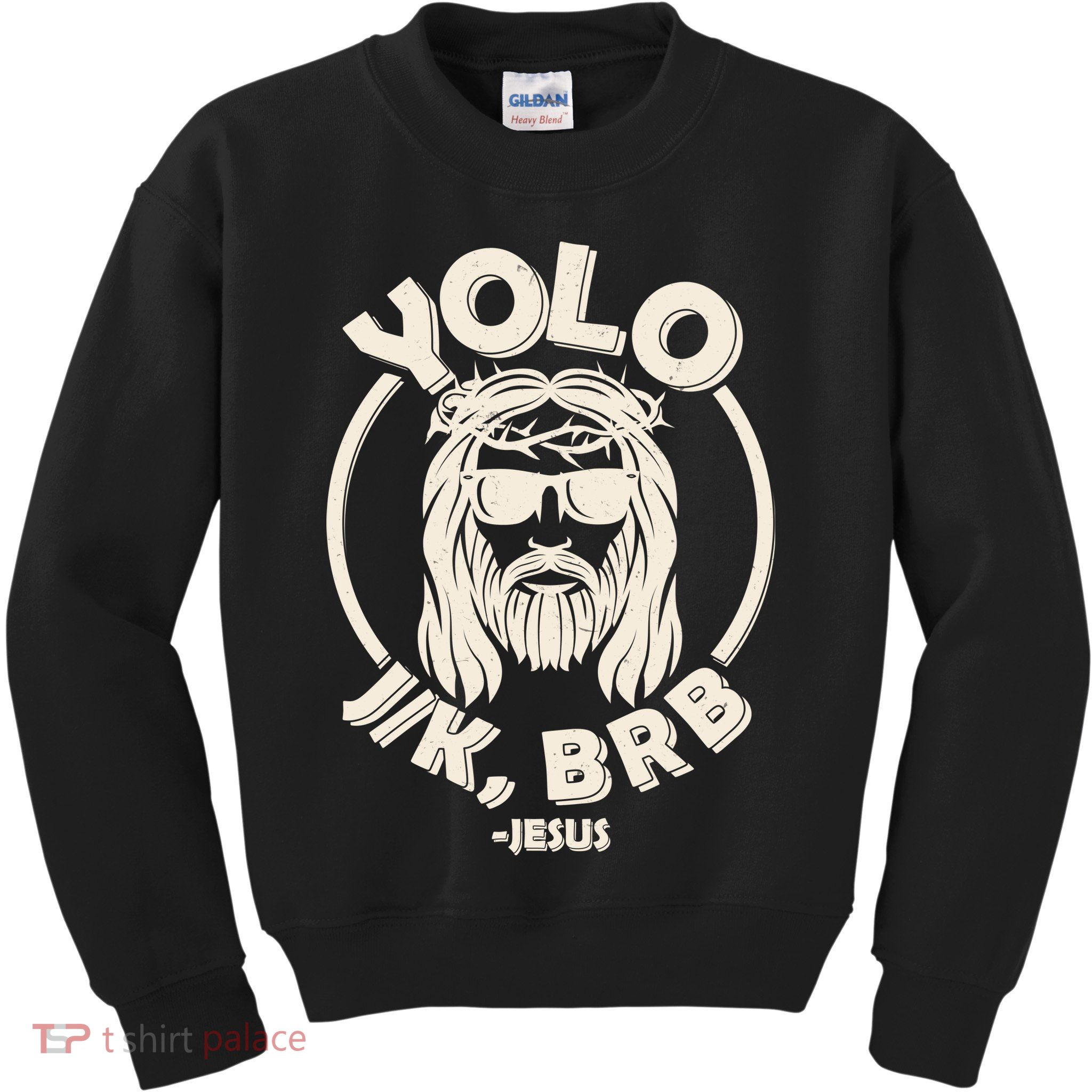Funny Easter YOLO JK BRB Jesus Kids Sweatshirt
