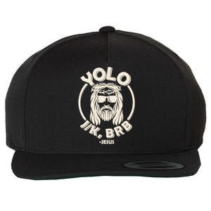 Funny Easter YOLO JK BRB Jesus Wool Snapback Cap