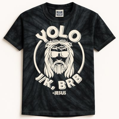 Funny Easter YOLO JK BRB Jesus Kids Tie-Dye T-Shirt