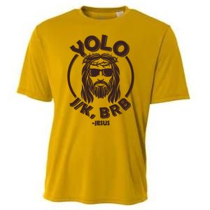 Funny Easter YOLO JK BRB Jesus Cooling Performance Crew T-Shirt