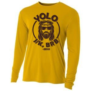 Funny Easter YOLO JK BRB Jesus Cooling Performance Long Sleeve Crew