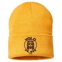 Funny Easter YOLO JK BRB Jesus Sustainable Knit Beanie