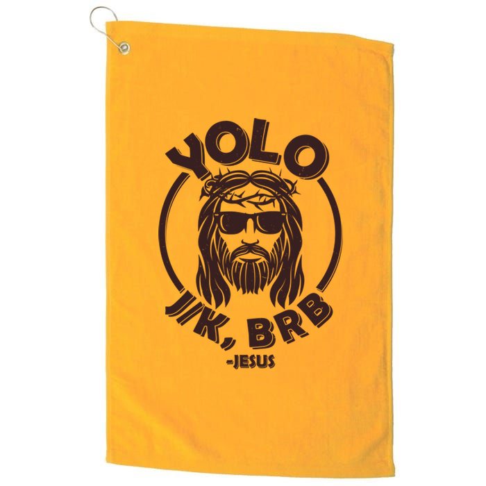 Funny Easter YOLO JK BRB Jesus Platinum Collection Golf Towel