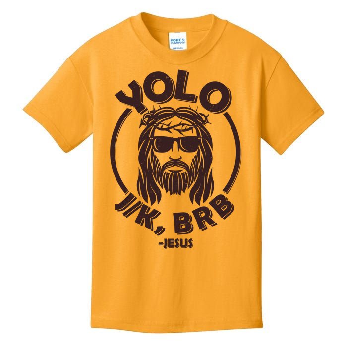 Funny Easter YOLO JK BRB Jesus Kids T-Shirt