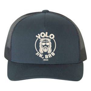 Funny Easter YOLO JK BRB Jesus Yupoong Adult 5-Panel Trucker Hat