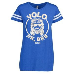 Funny Easter YOLO JK BRB Jesus Enza Ladies Jersey Football T-Shirt