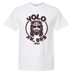 Funny Easter YOLO JK BRB Jesus Garment-Dyed Heavyweight T-Shirt