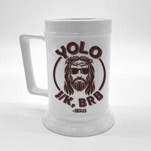 Funny Easter YOLO JK BRB Jesus Beer Stein