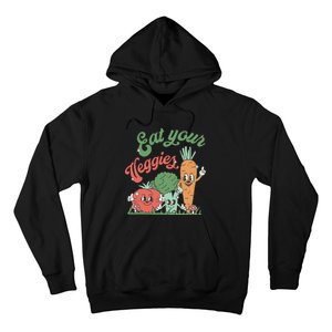 funny Eat your Veggies retro 90s style Vegetable Hoodie