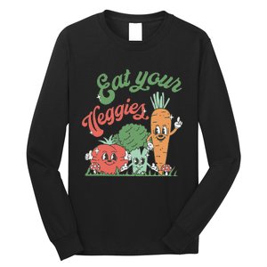 funny Eat your Veggies retro 90s style Vegetable Long Sleeve Shirt