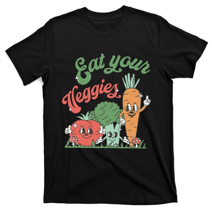 funny Eat your Veggies retro 90s style Vegetable T-Shirt