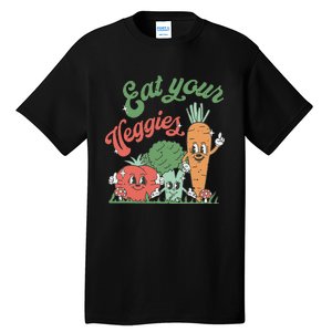 funny Eat your Veggies retro 90s style Vegetable Tall T-Shirt