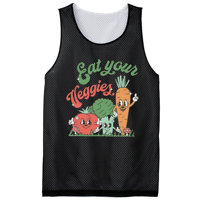 funny Eat your Veggies retro 90s style Vegetable Mesh Reversible Basketball Jersey Tank