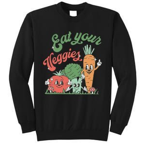 funny Eat your Veggies retro 90s style Vegetable Tall Sweatshirt