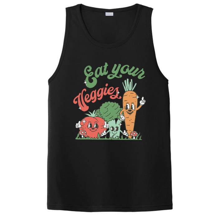 funny Eat your Veggies retro 90s style Vegetable PosiCharge Competitor Tank