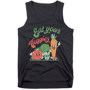 funny Eat your Veggies retro 90s style Vegetable Tank Top